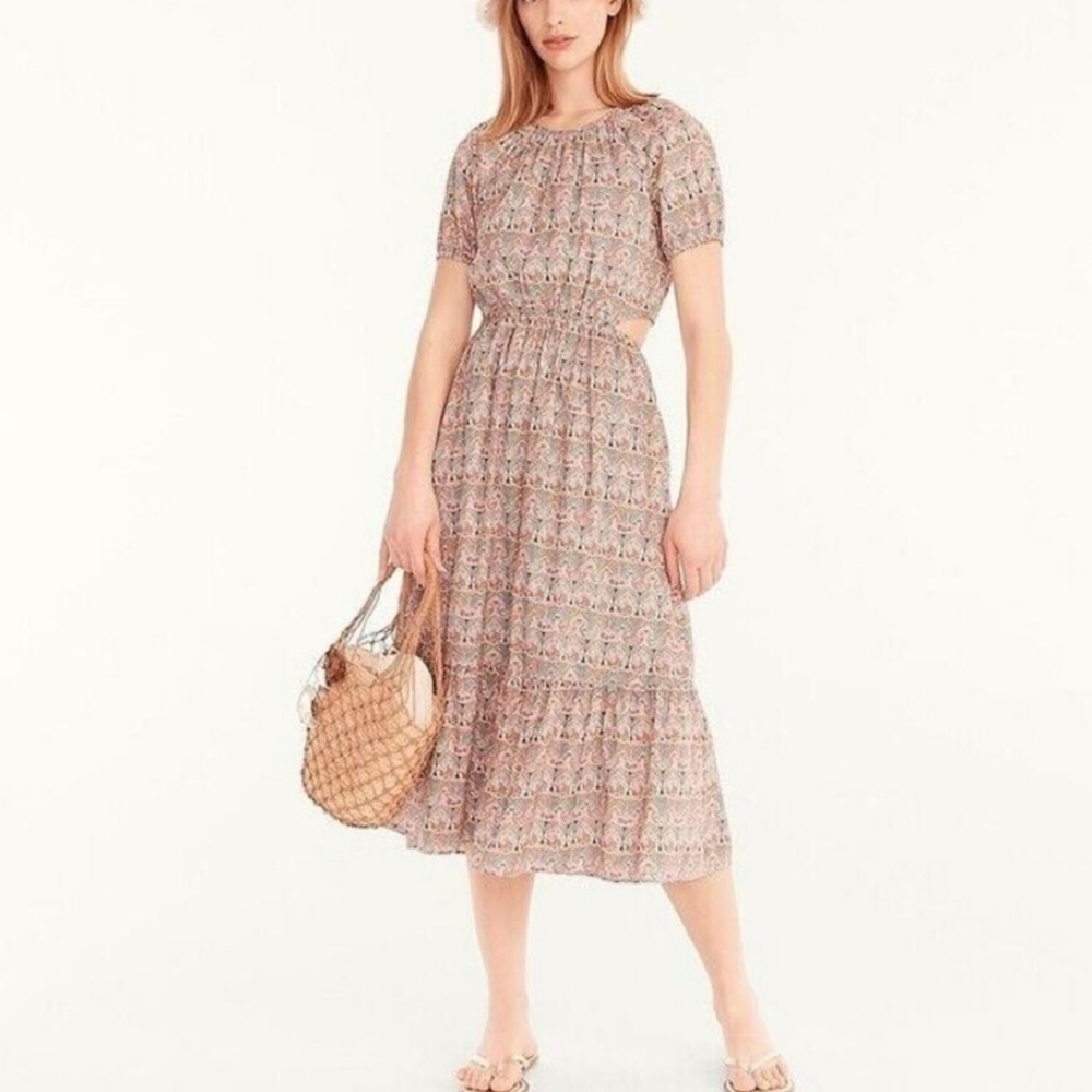 J.CREW Organic cotton Side Cut Out Dress in Liberty® Giorgia Duke 00